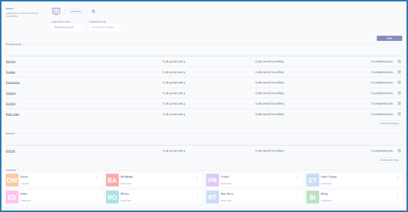 ASW - Organization Setup - Workspaces